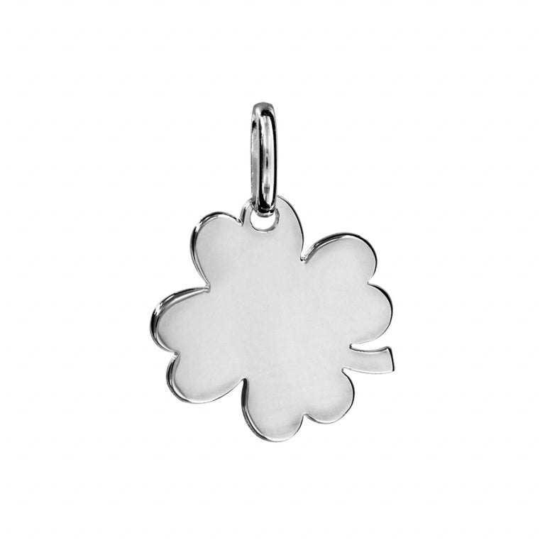 Pendentif à graver trèfle petit modèle en argent 925 rhodié