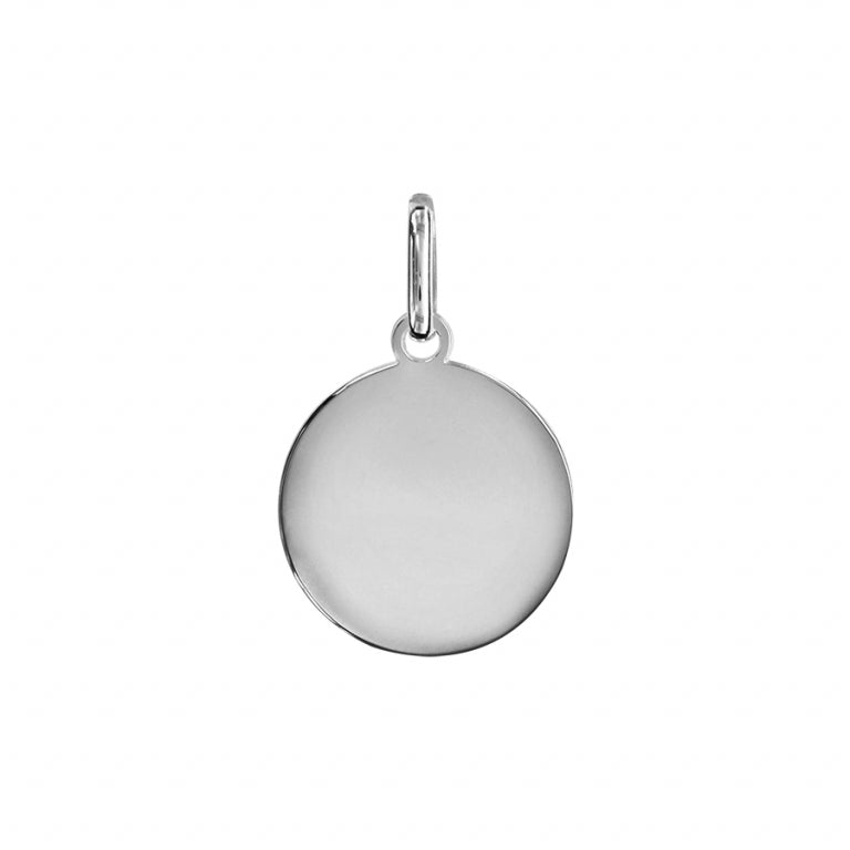 Pendentif rond petit modèle en argent 925 rhodié