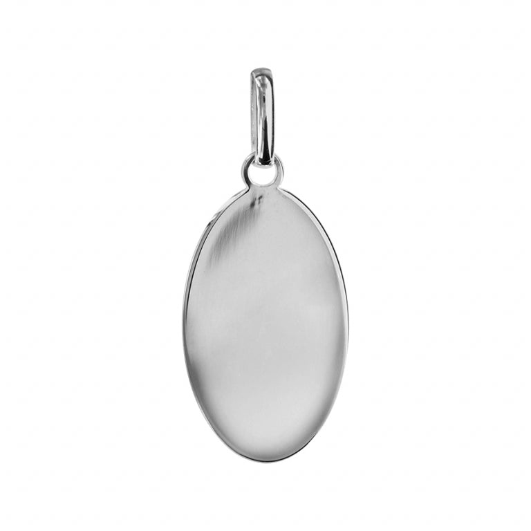 Pendentif ovale petit modèle en argent 925 rhodié