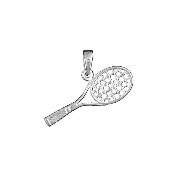 Pendentif mode raquette de tennis en argent 925 rhodié