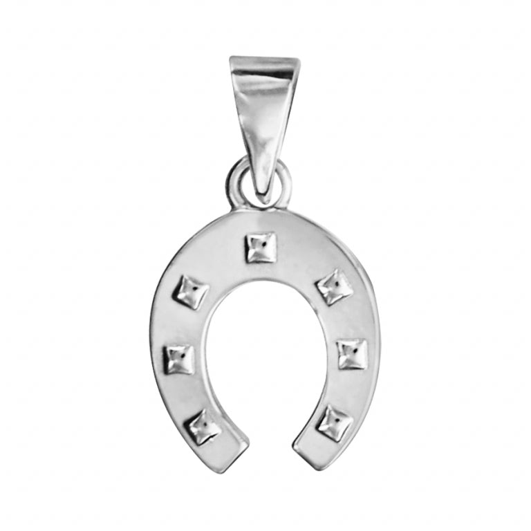 Pendentif mode fer à cheval en argent 925 rhodié, design épuré
