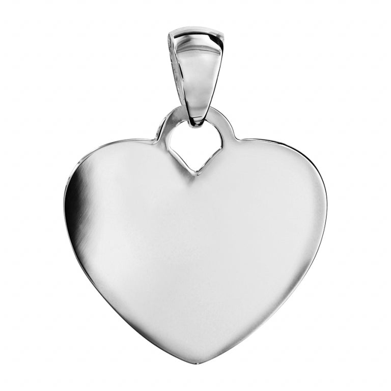 Pendentif à graver gros cœur en Argent 925 poli