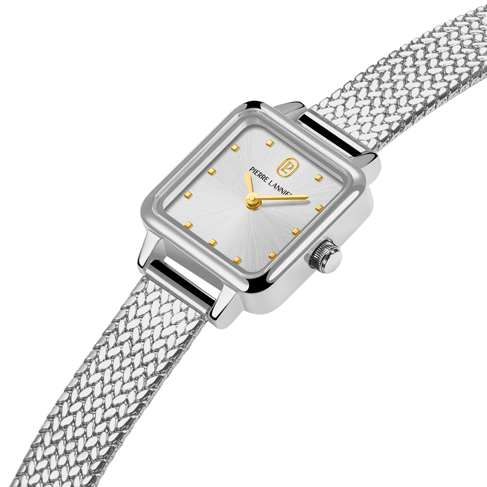 Montre femme Pierre Lannier NEORA 058J621 – cadran argenté bracelet acier milanais argenté – vue 2