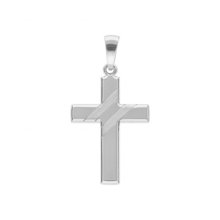 Pendentif grosse croix en argent 925 rhodié