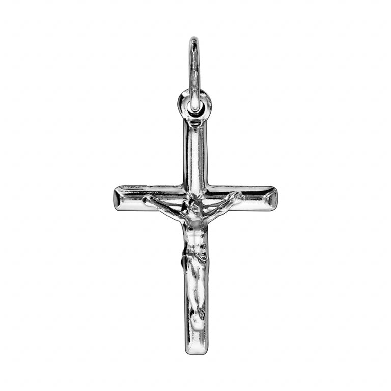 Pendentif Jésus sur croix en argent 925 rhodié