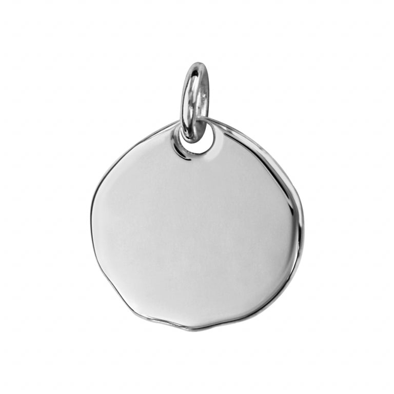 Pendentif galet petit modèle en argent 925 massif vue face