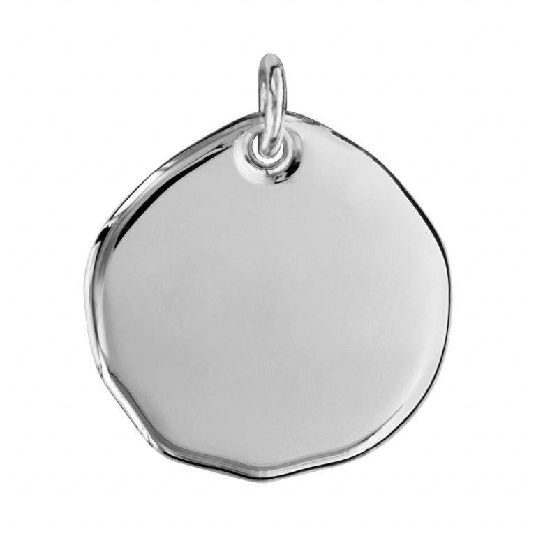 Pendentif galet gros modèle en argent 925 avec finition polie
