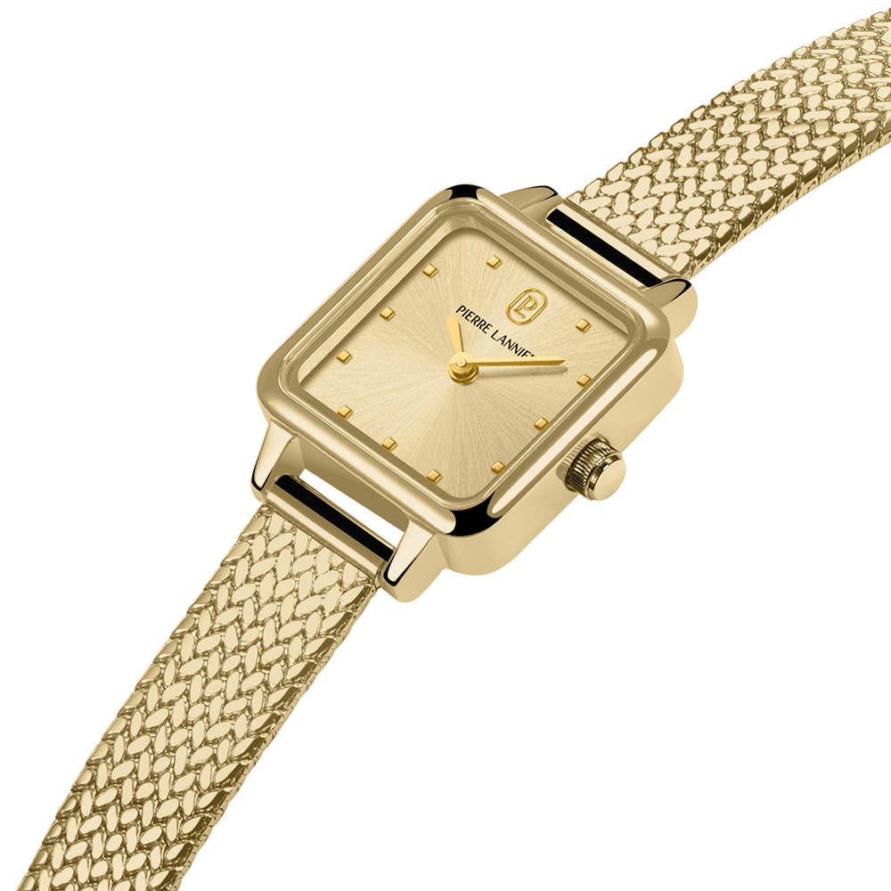 Montre femme Pierre Lannier NEORA 059H542 – cadran doré bracelet acier milanais doré – vue 2