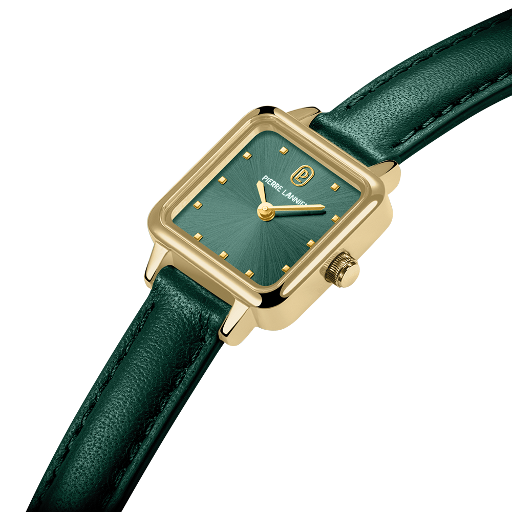 Montre femme Pierre Lannier NEORA 059H577 – cadran vert bracelet cuir vert – vue 3