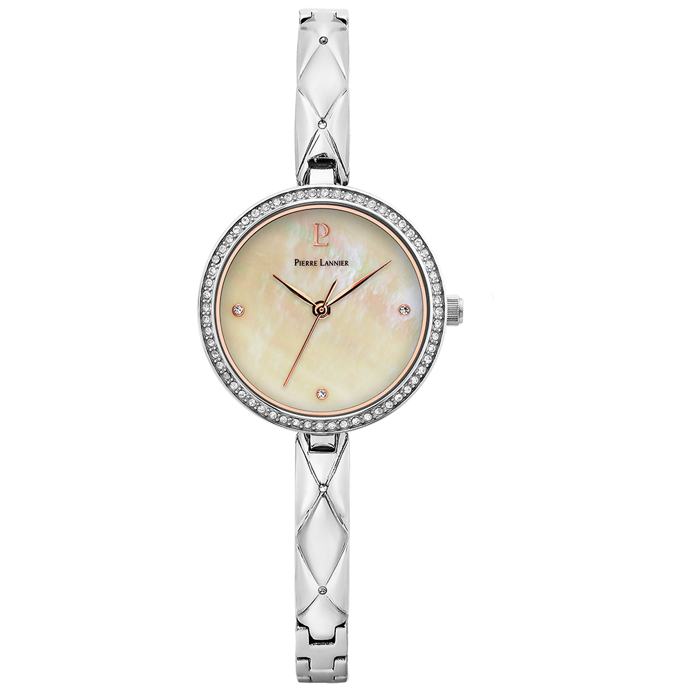 Montre femme Pierre Lannier LEIA 060L701 – cadran blanc bracelet acier argenté – vue de face