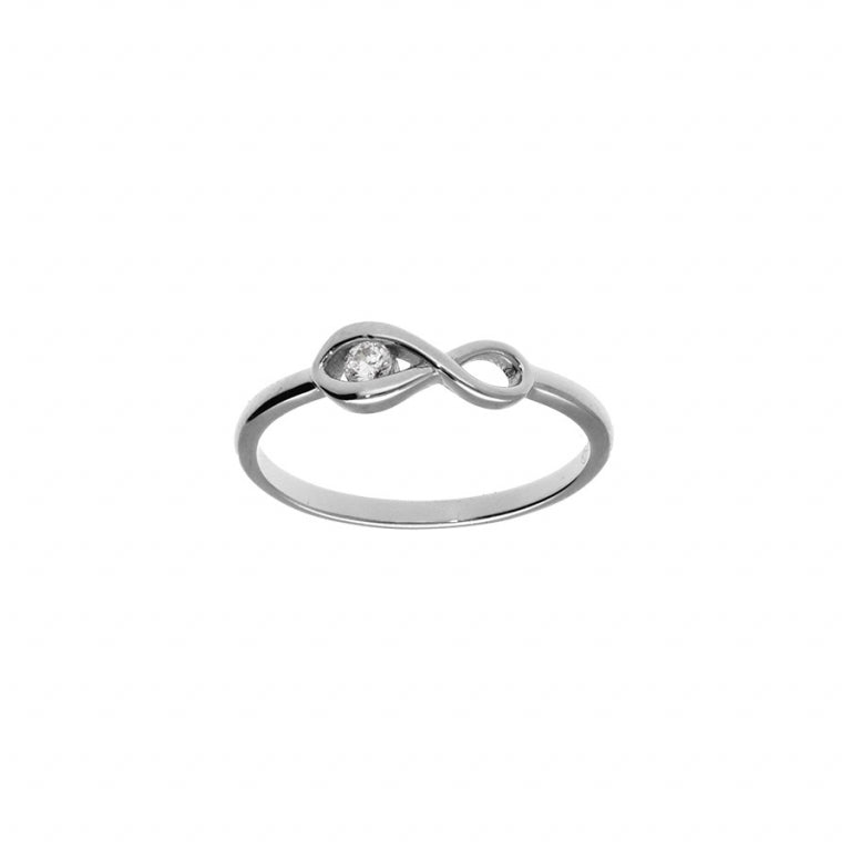 Infinity ring i rodiumpläterat 925 silver med vita oxider