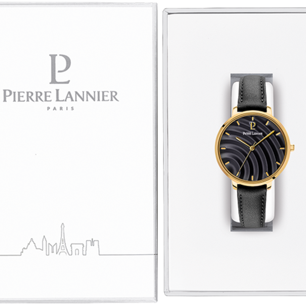 Montre femme Pierre Lannier BETTY 065L533 – cadran noir bracelet cuir noir – vue 3