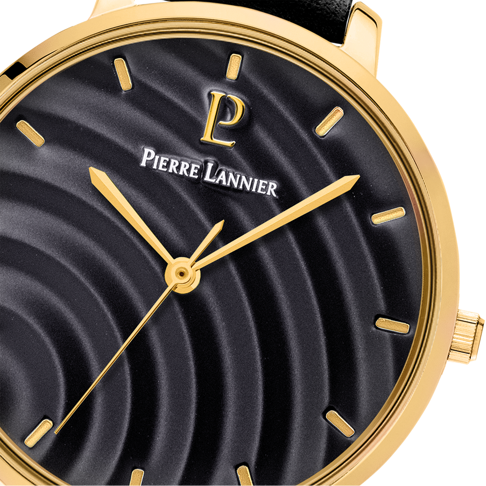 Montre femme Pierre Lannier BETTY 065L533 – cadran noir bracelet cuir noir – vue 4