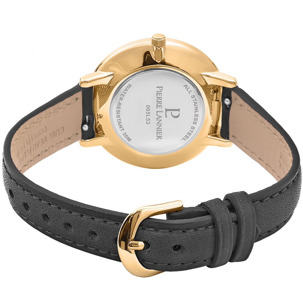 Montre femme Pierre Lannier BETTY 065L533 – cadran noir bracelet cuir noir – vue 5