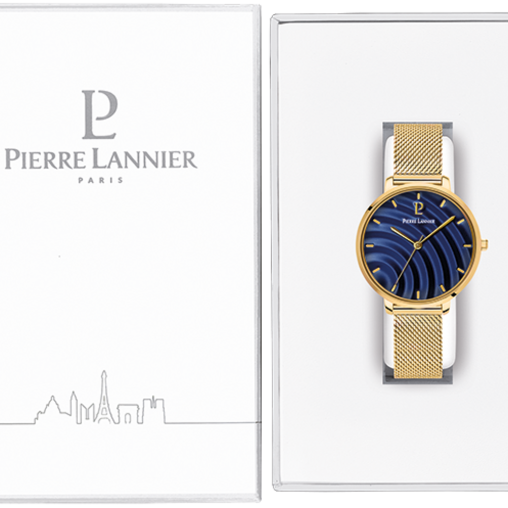 Montre femme Pierre Lannier BETTY 065L562 – cadran bleu bracelet acier milanais doré – vue 3