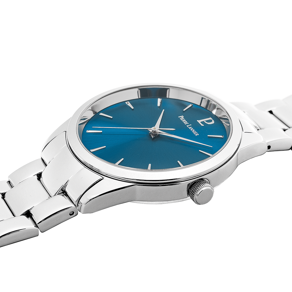 Montre femme Pierre Lannier ROXANE 066M661 – cadran bleu bracelet acier argenté – vue 4