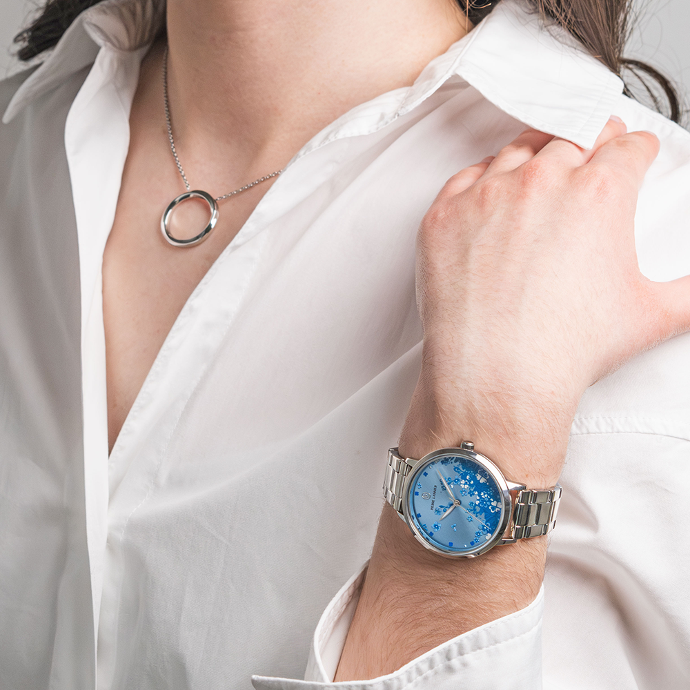 Montre femme Pierre Lannier TALLIA 069H661 – cadran bleu bracelet acier argenté – vue 2