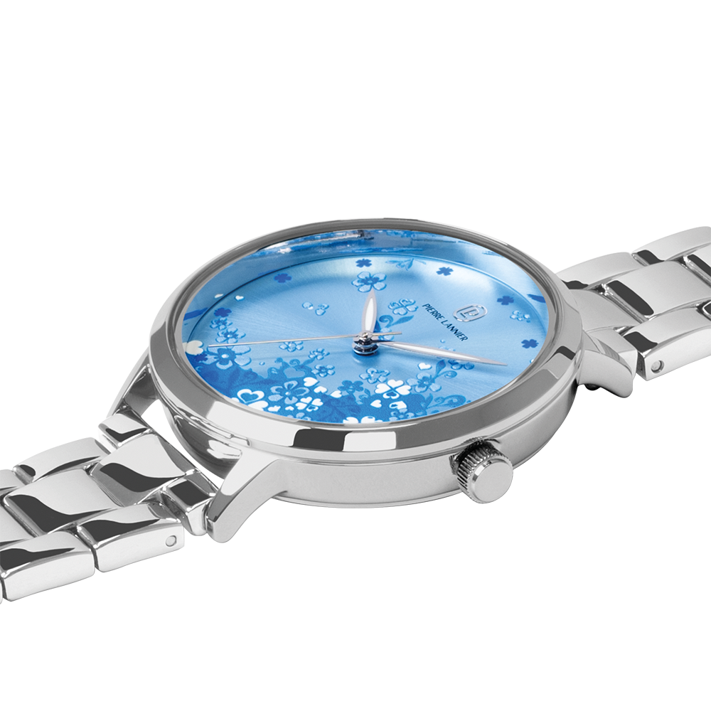 Montre femme Pierre Lannier TALLIA 069H661 – cadran bleu bracelet acier argenté – vue 3