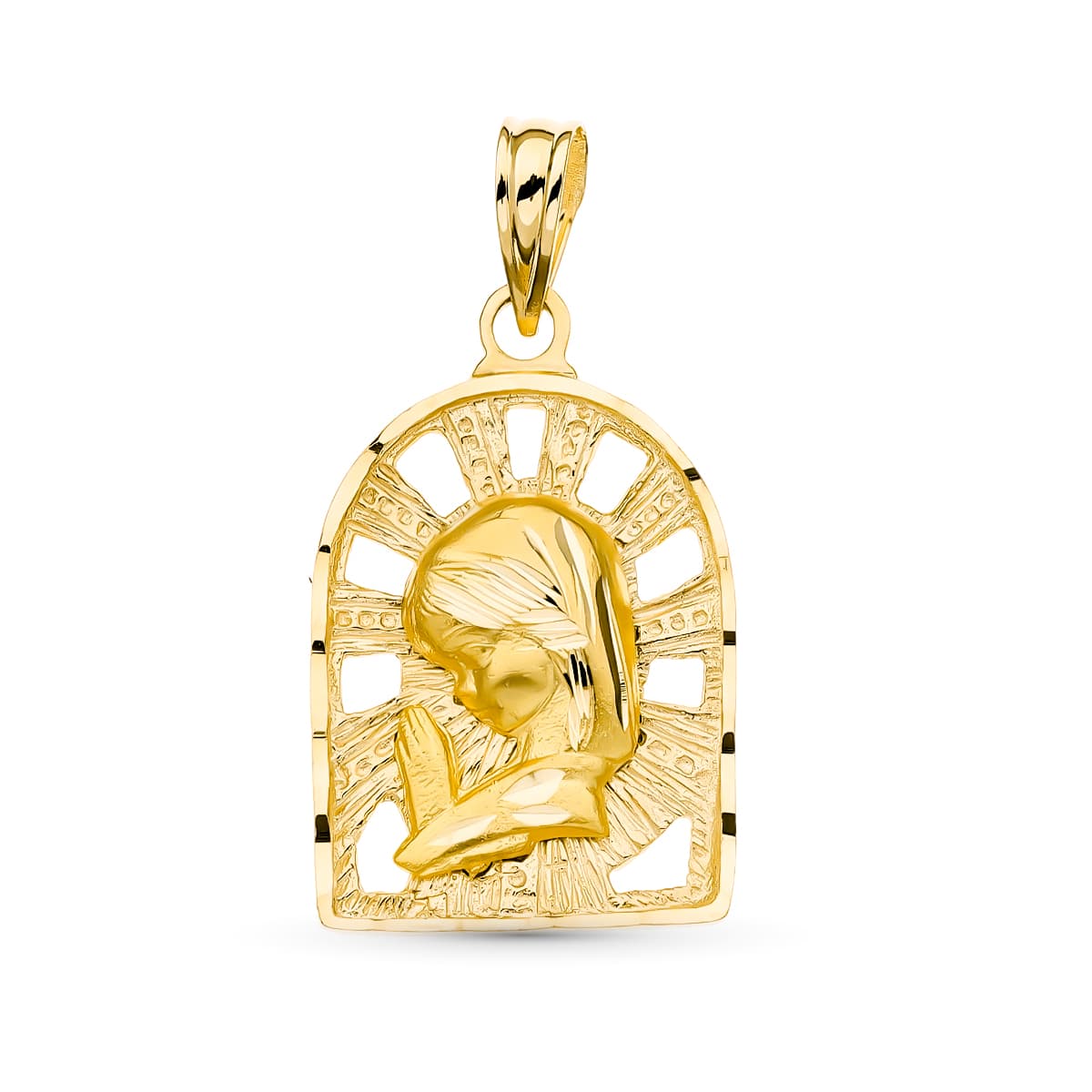 18K Guld Medalj Virgin Girl 22X14 mm