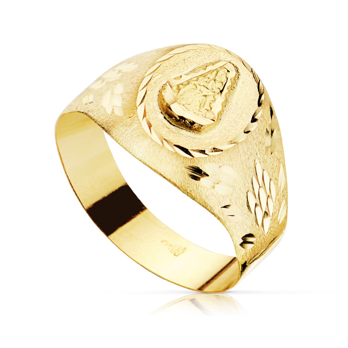 18K gul guld Jomfru ridderring 10X9 mm