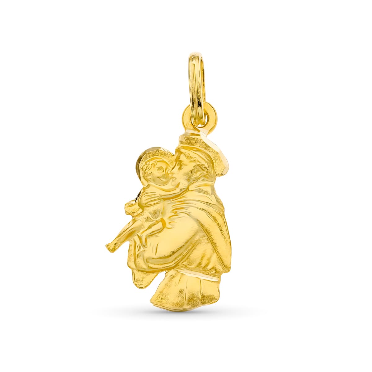 18K gult guld Saint Anthony-medalj 20 X 12 mm