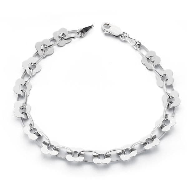 18K White Gold Bracelet 18.5 Cm 7 mm