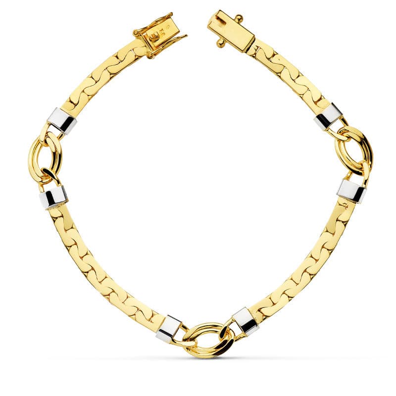 Brățară bicoloră 18K 195 Cm 4 mm