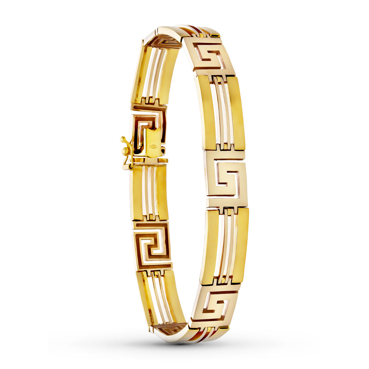 Bracelet Homme Or Bicolore 18K Longueur 19 Cm Largeur 10 mm