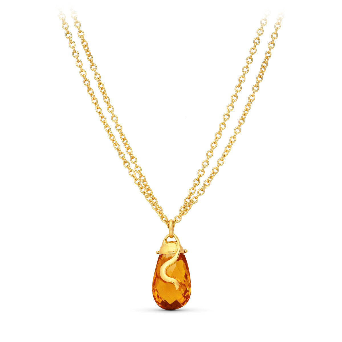 18K Collier Or Jaune Pierre Verte