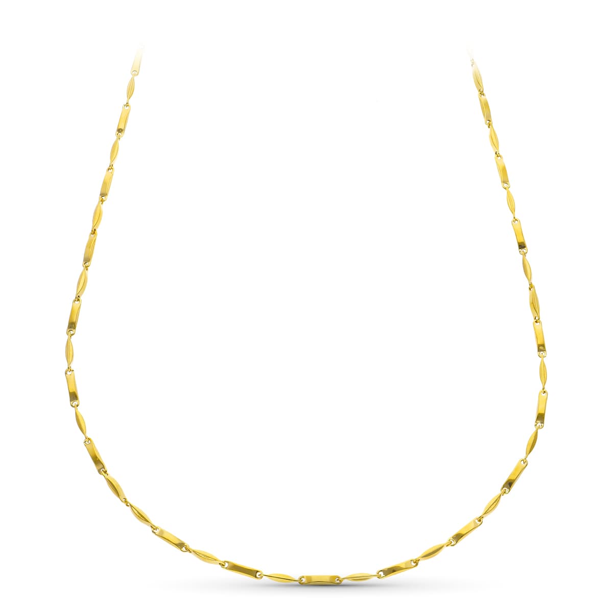 18K Chaîne en Or Jaune Creuse 60 Cm. 2.5 mm