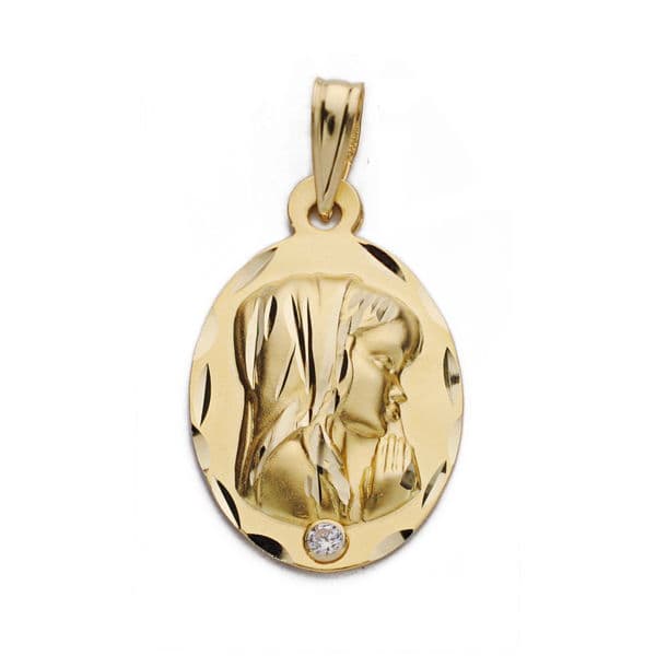 18K Virgin Girl Medal 23X14MM