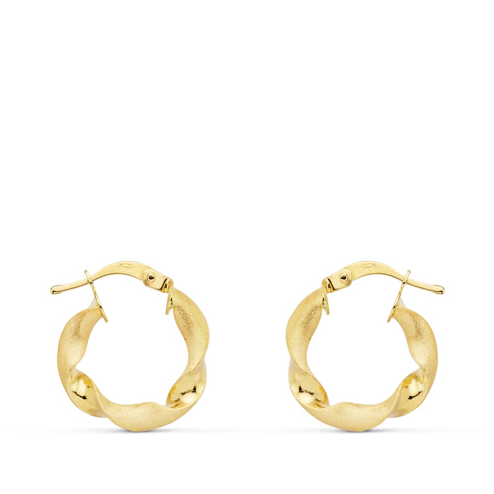 18K Créoles Creuses en Or Jaune 17 mm