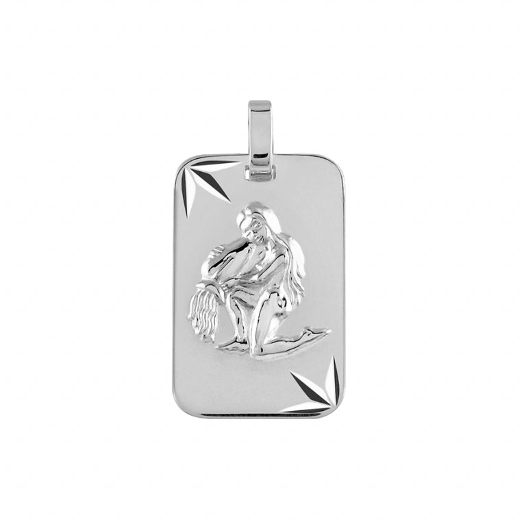 Pendentif mode zodiaque Verseau en argent 925 rhodié diamanté