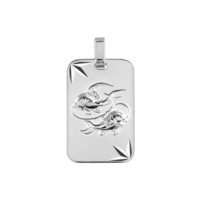 Pendentif mode poisson étoile en argent 925 rhodié diamanté