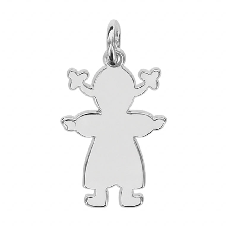 Pendentif petite fille en argent 925 avec surface polie