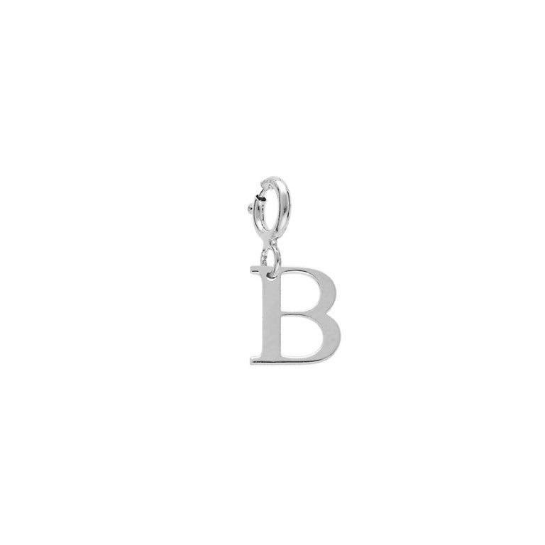 Pendentif mode initiale B en argent 925 rhodié