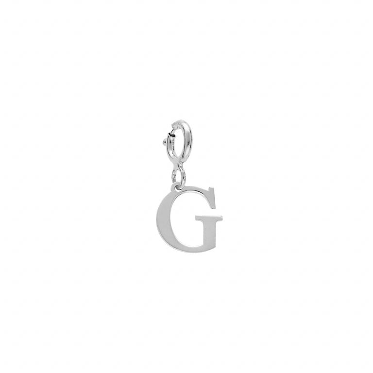 Pendentif mode initiale G en argent 925 rhodié