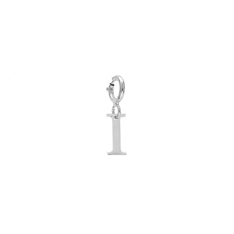 Pendentif mode initiale I en argent 925 rhodié