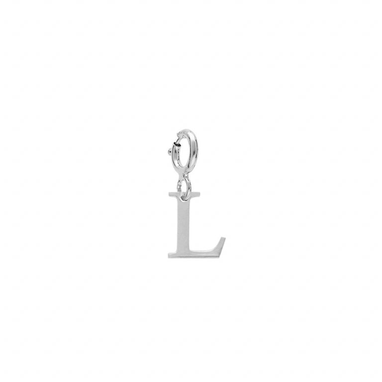 Pendentif initiale L en argent 925 rhodié