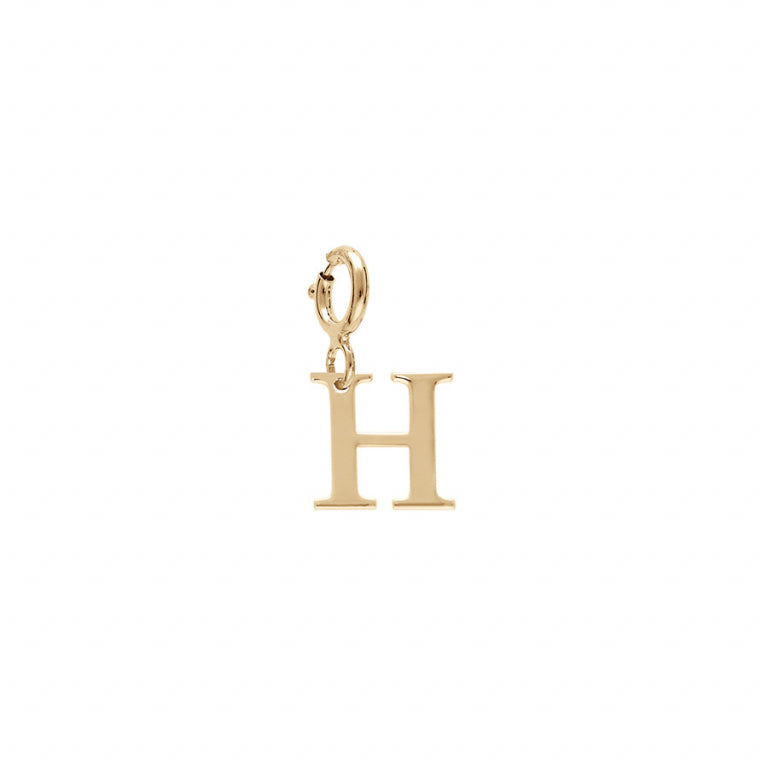 Pendentif mode initiale H en argent 925 plaqué or