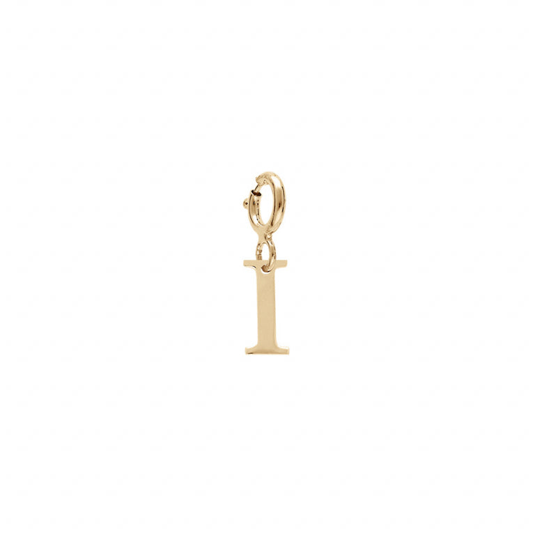 Pendentif mode initiale I en argent 925 avec dorure jaune