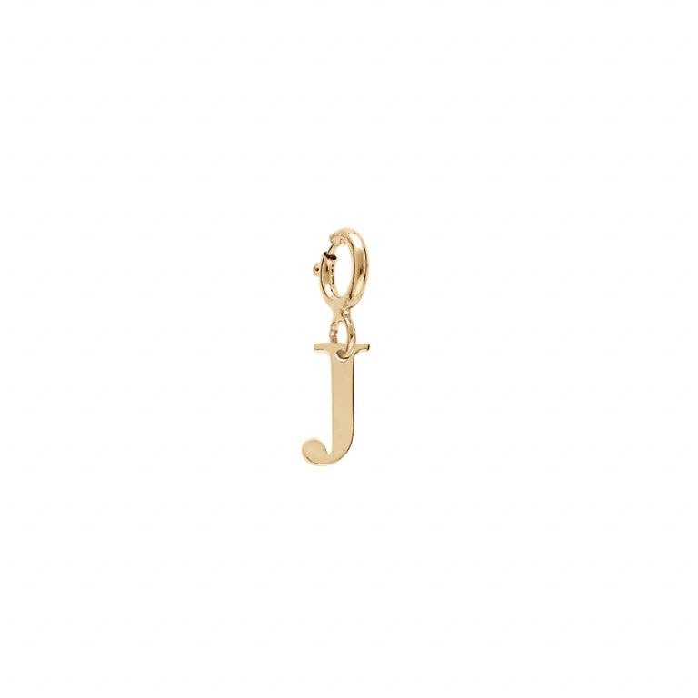 Pendentif initiale J en argent 925 plaqué or élégant et léger