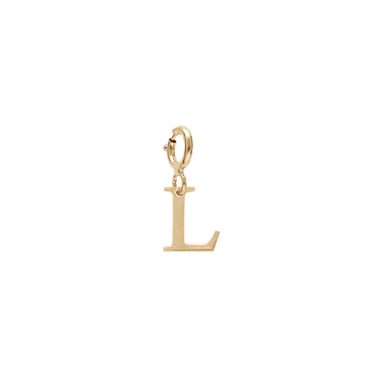 Pendentif mode initiale L en argent 925 plaqué or jaune