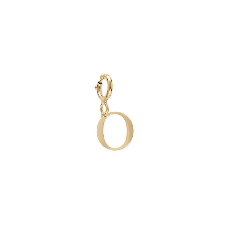 Pendentif mode initiale O en Argent 925 avec anneau ressort