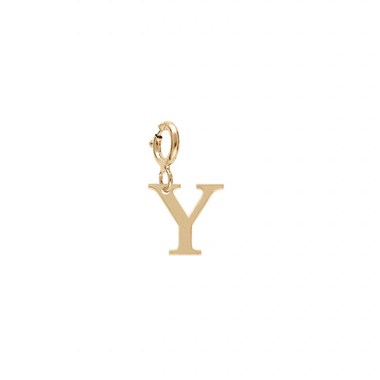 Pendentif mode initiale Y en argent 925 plaqué or