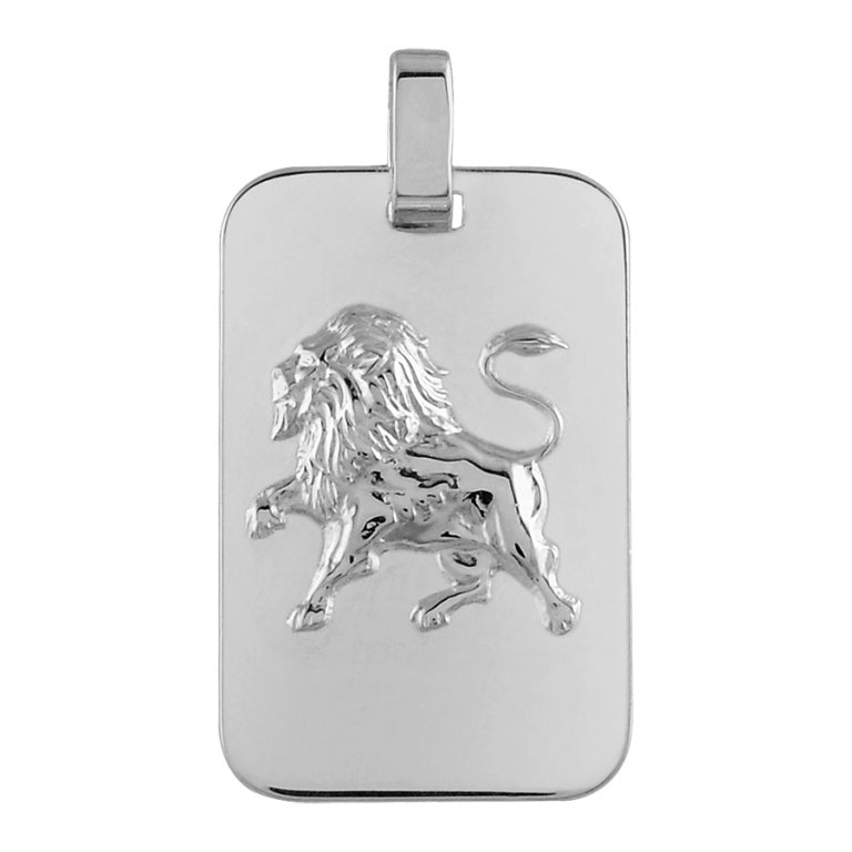 Pendentif mode zodiaque lion en argent 925 rhodié finition brillante