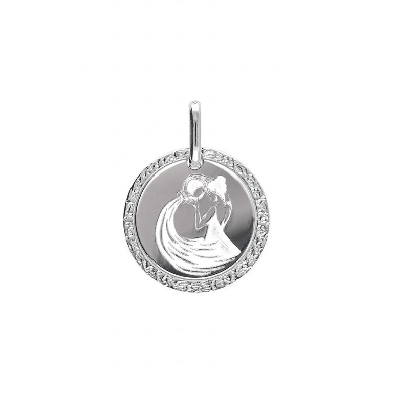 Pendentif mode zodiaque Verseau en Argent 925 Rhodié