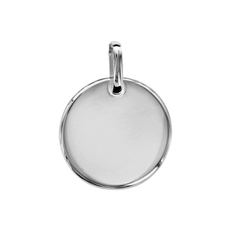 Pendentif galet régulier en argent 925 vue de face