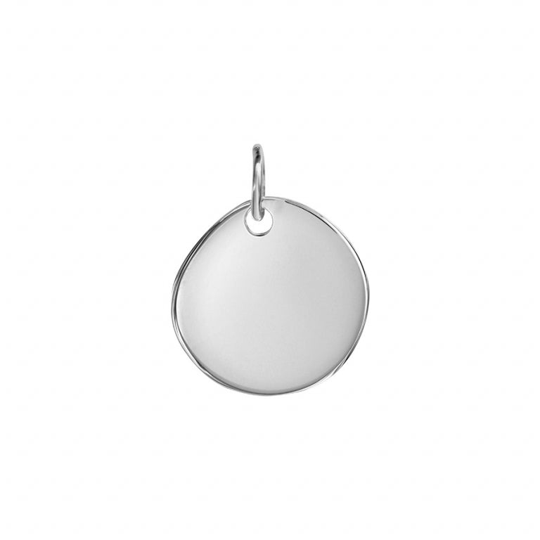 Pendentif à graver galet en argent 925 avec surface lisse