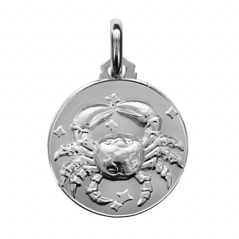 Médaille mode zodiaque Cancer en argent 925 rhodié
